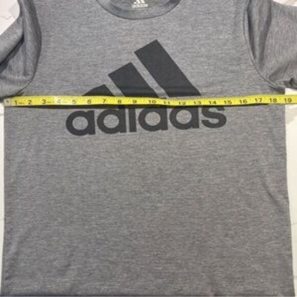 Adidas | Climalite Boys Grey T Shirt Black Logo gray Size XL 14/16 - Picture 15 of 16